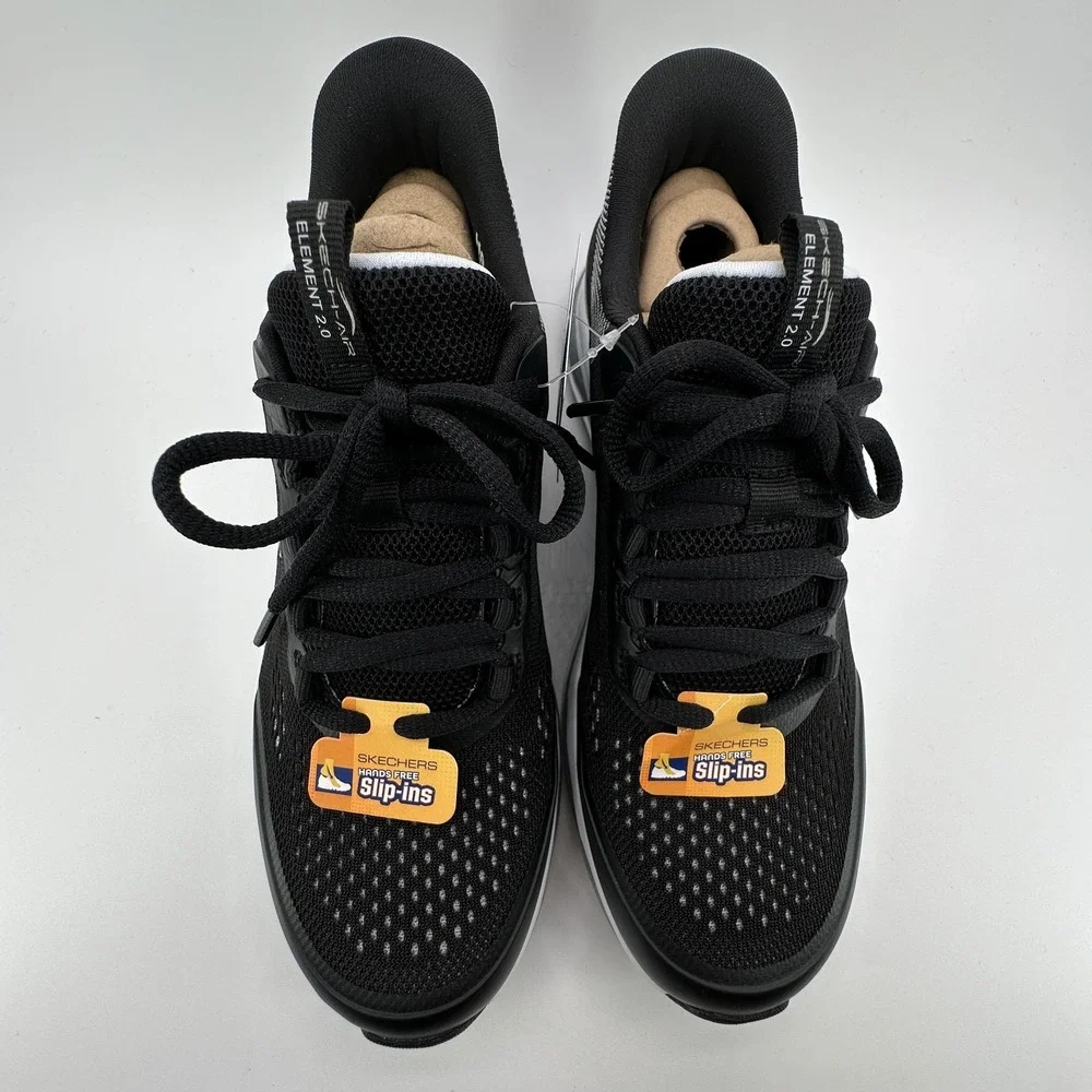 Skechers Skech-Air Element 2.0 Shoes Womens 8 Black White Hands Free Slip-in NEW